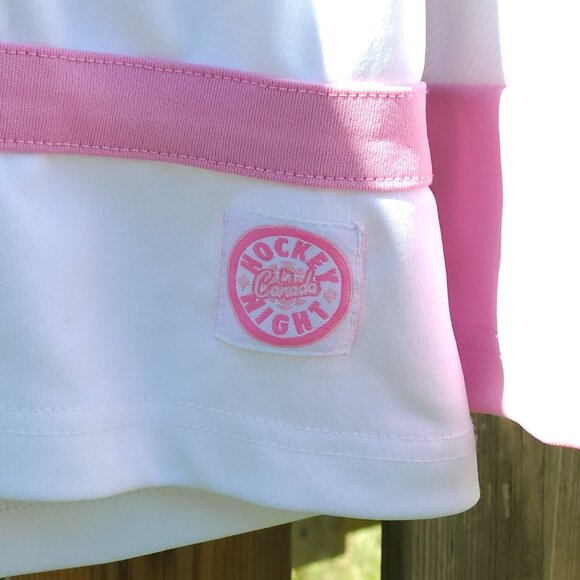 CBC Hockey Night In Canada Jersey Women's Size XL Pink and White Embroidered - Picture 5 of 5